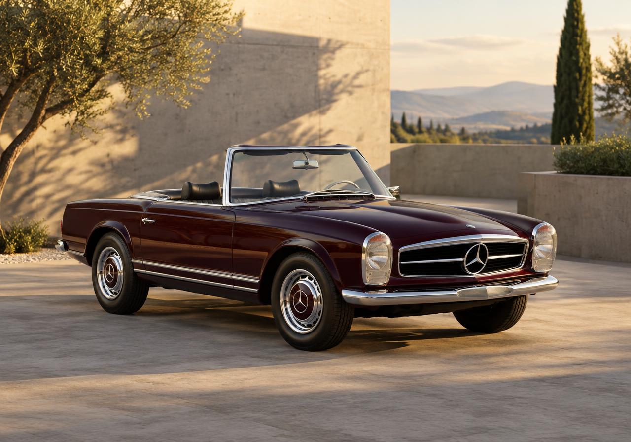 Klassischer Mercedes-Roadster – illustrative Fahrzeugaufnahme